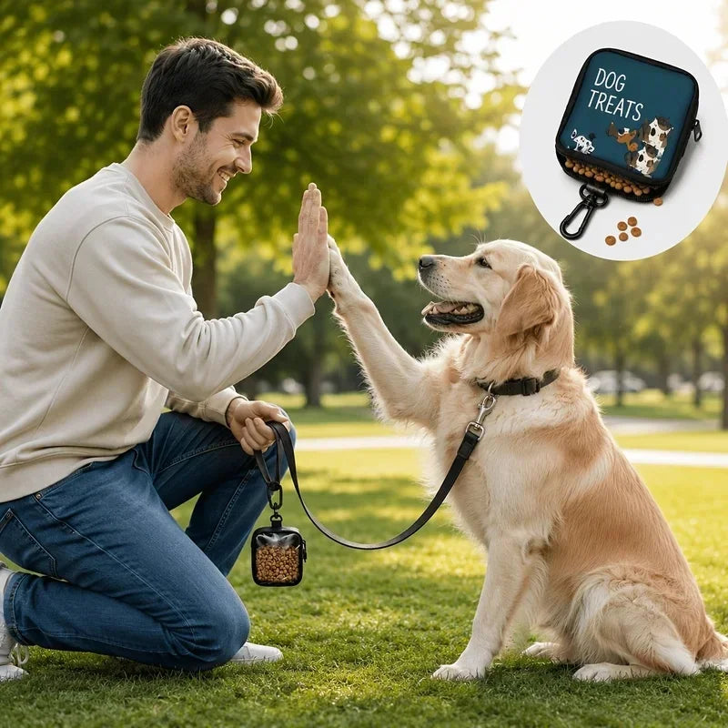 Person beside a dog outdoors, illustrating a guide to prepare your home for a new pet