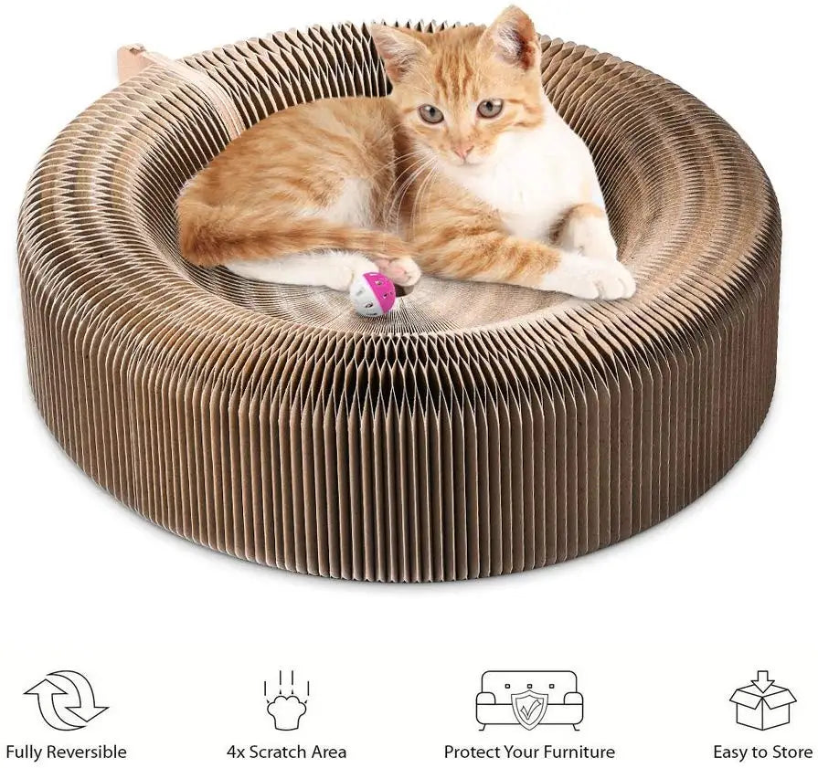 Furiva Collapsible Corrugated Cat Scratcher Bed from Furiva Pets