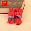 Set of four red dog rain boots