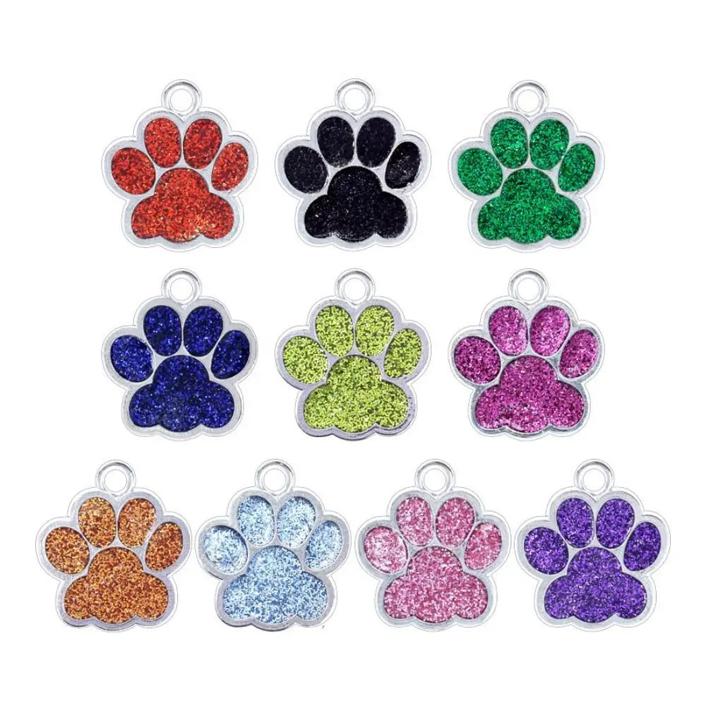 Furiva Paw Print Glitter Pet Collar Tag from Furiva Pets
