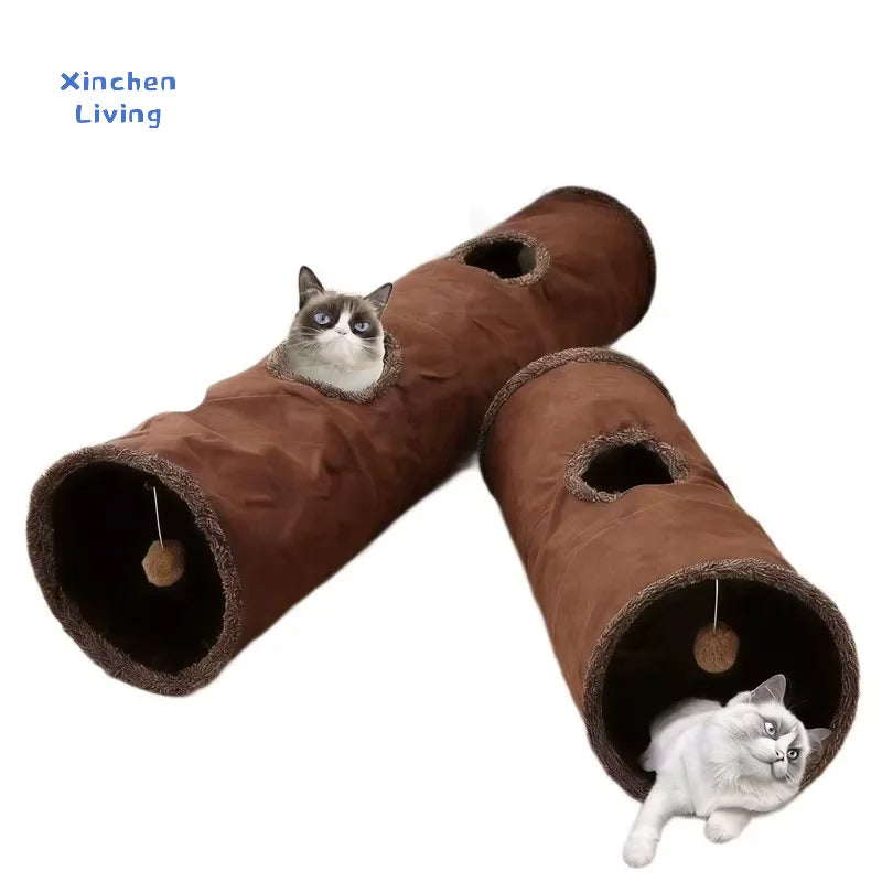 Furiva Suede Cat Tunnel with Peek Holes from Furiva Pets