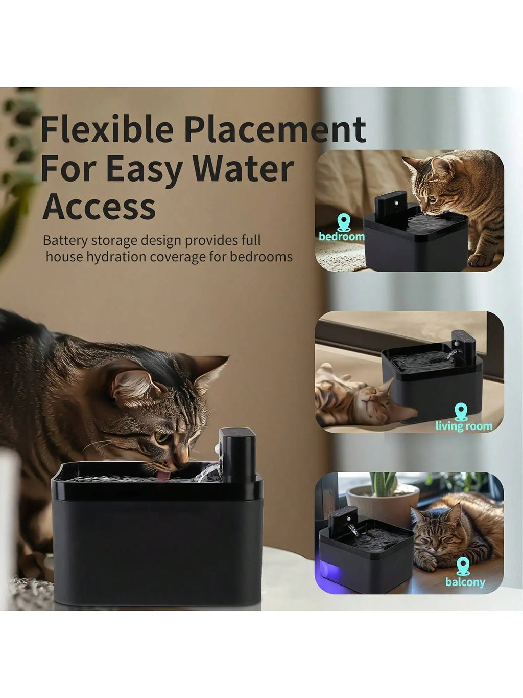 Furiva 2.2L Wireless Motion-Sensor Pet Fountain - product image 5
