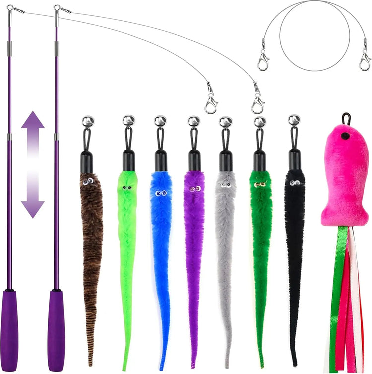 Furiva Retractable Cat Teaser Wand Set from Furiva Pets