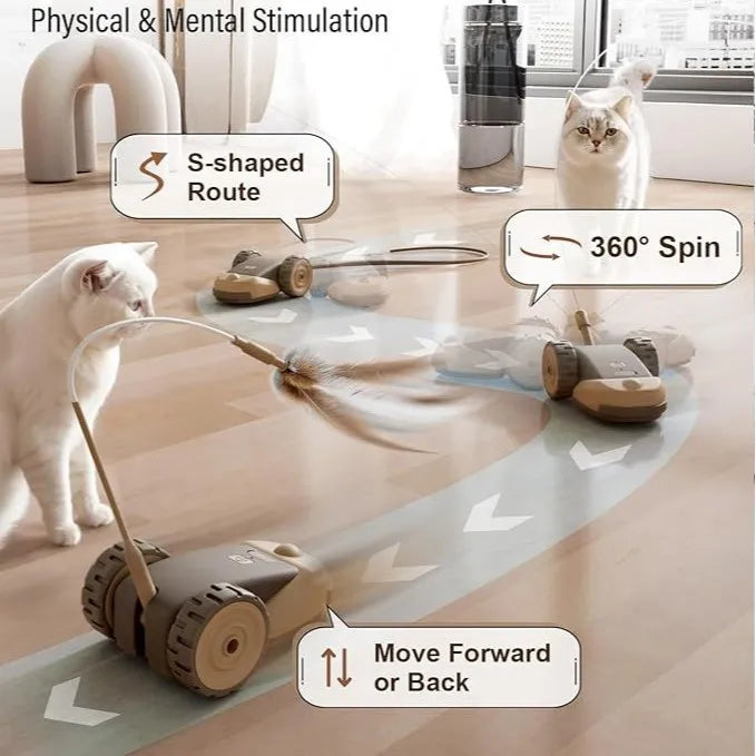 Furiva Dual-Speed Moving Feather Cat Toy from Furiva Pets