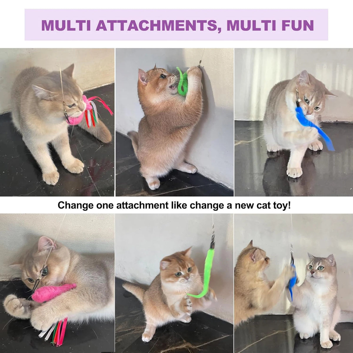 Furiva Retractable Cat Teaser Wand Set - product image 3