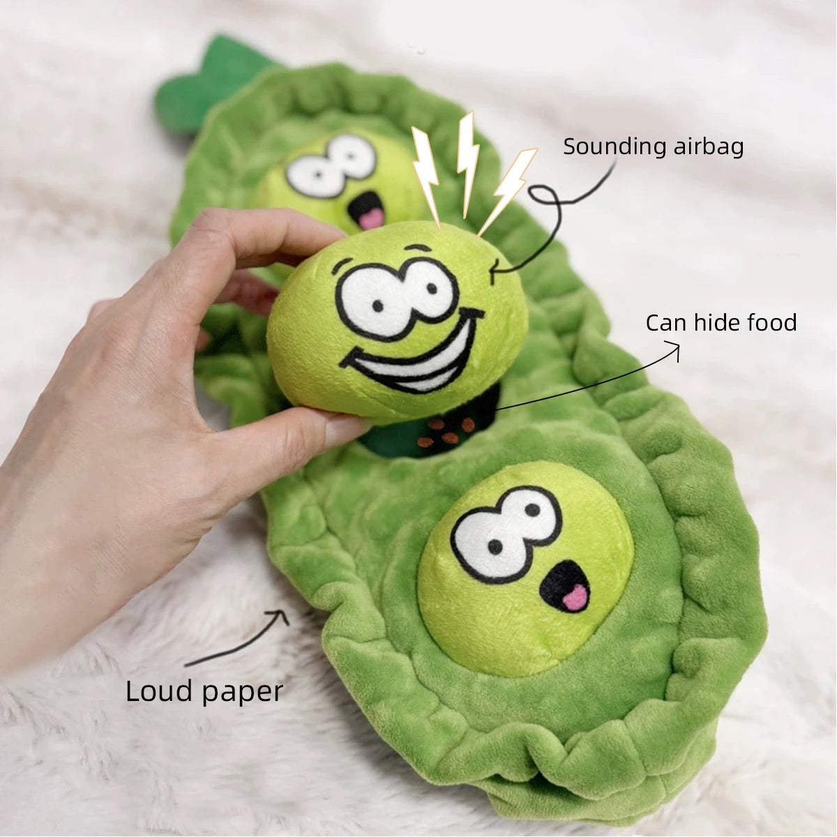 Furiva Pea Pod Treat-Hiding Plush Toy - product image 2