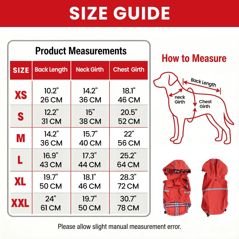 Furiva Reflective Hooded Dog Raincoat - product image 2