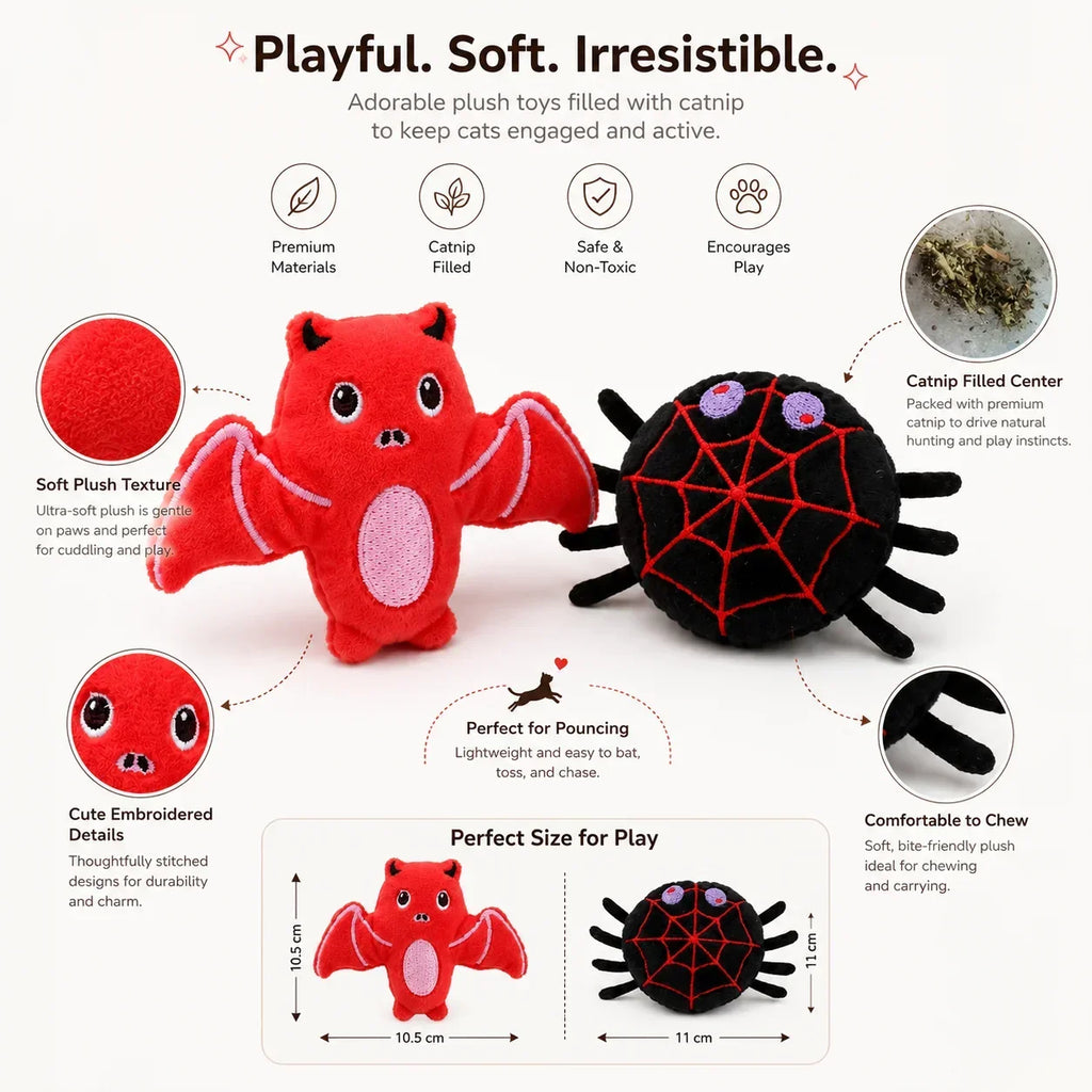 Furiva Pumpkin Catnip Plush Toy Set (2-Pack) - product image 4