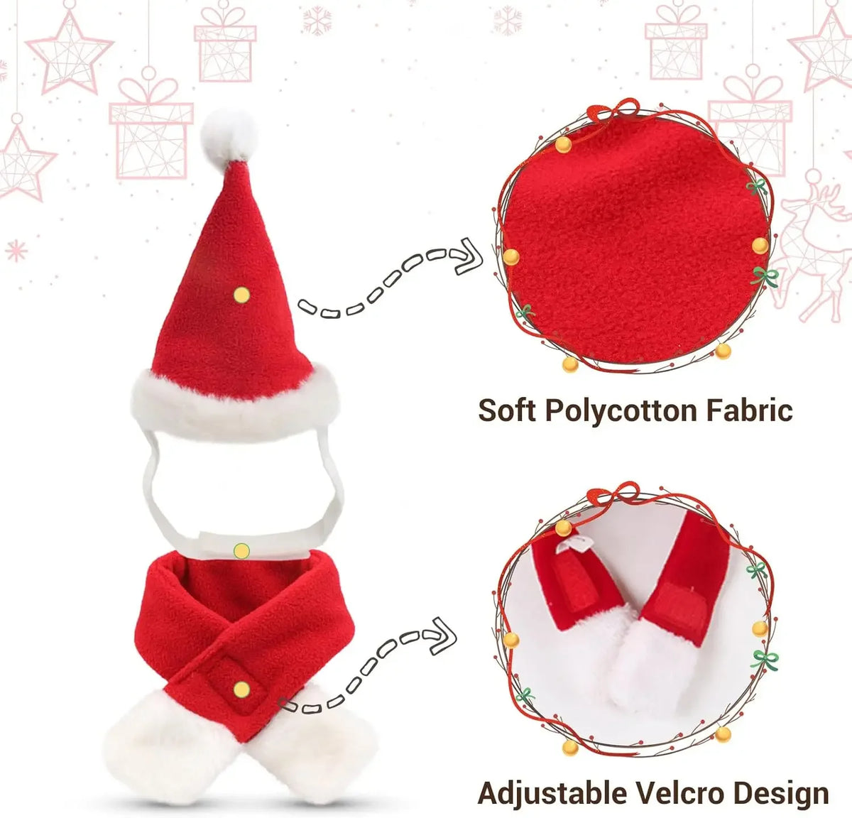 Furiva Santa Hat & Scarf Pet Set - product image 2