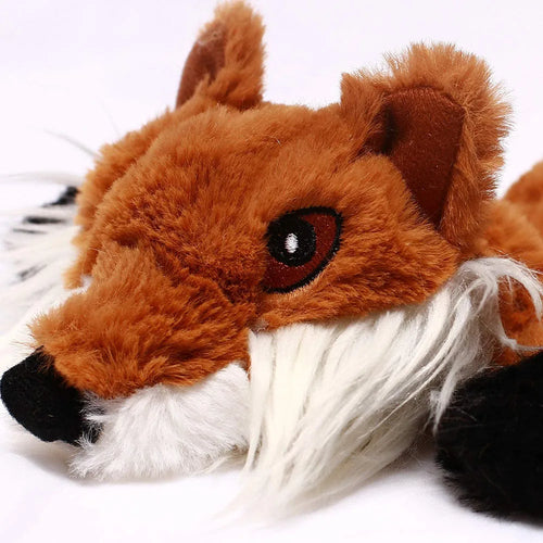 Close view of the fox squeaky dog toy