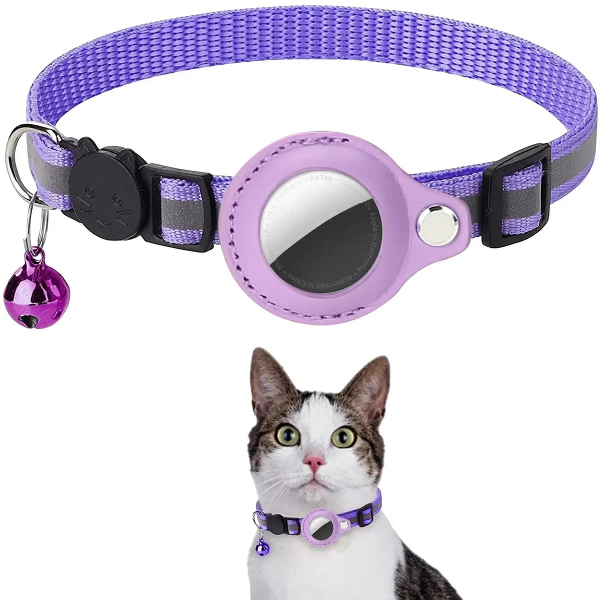 Reflective Cat Collar with AirTag Holder | Furiva Pets