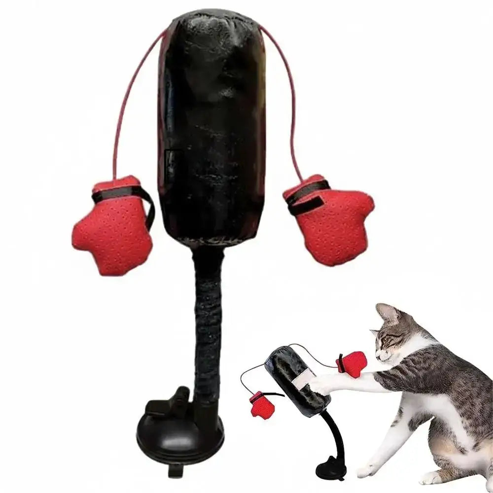 Furiva Springcat boxing toy with suction base for endless play and fun for cats