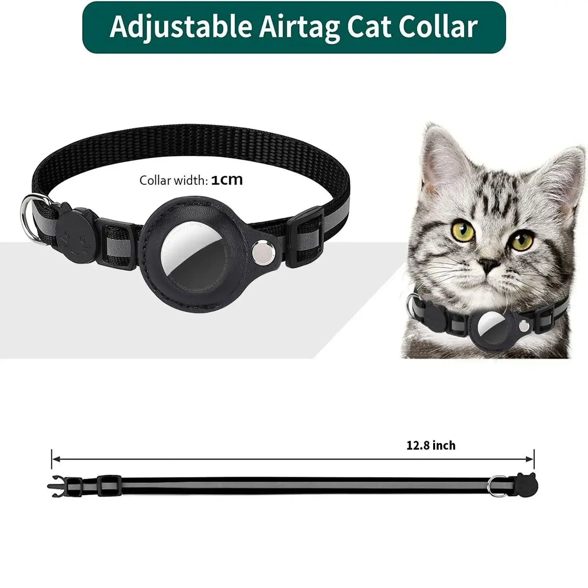 Reflective Cat Collar with AirTag Holder | Furiva Pets - product image 5