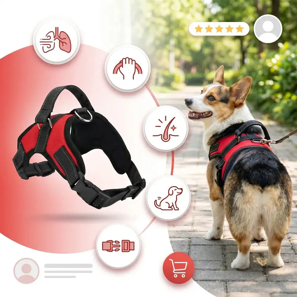 Furiva Reflective Dog Harness with Handle - product image 6