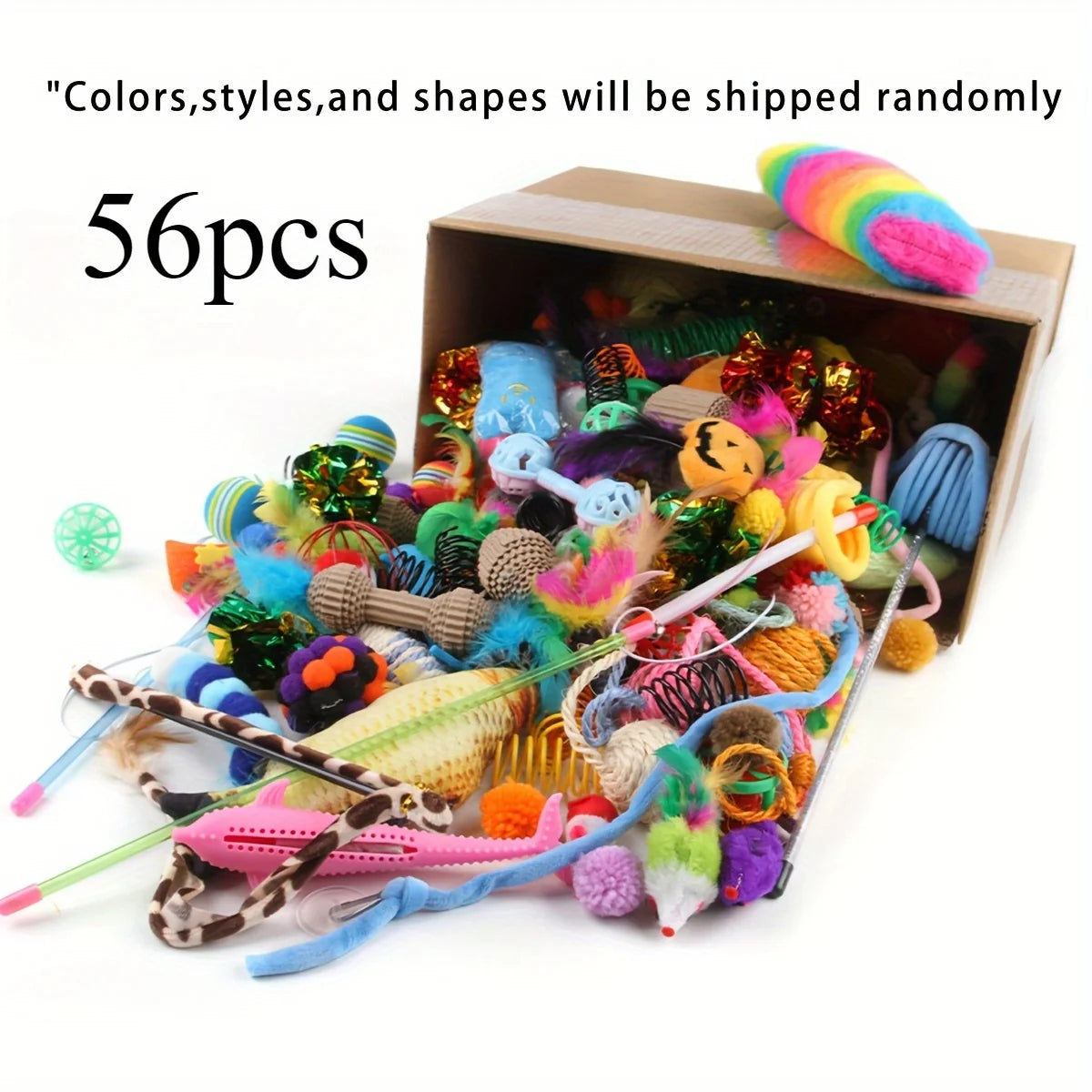 Example 56-piece random cat toy pack