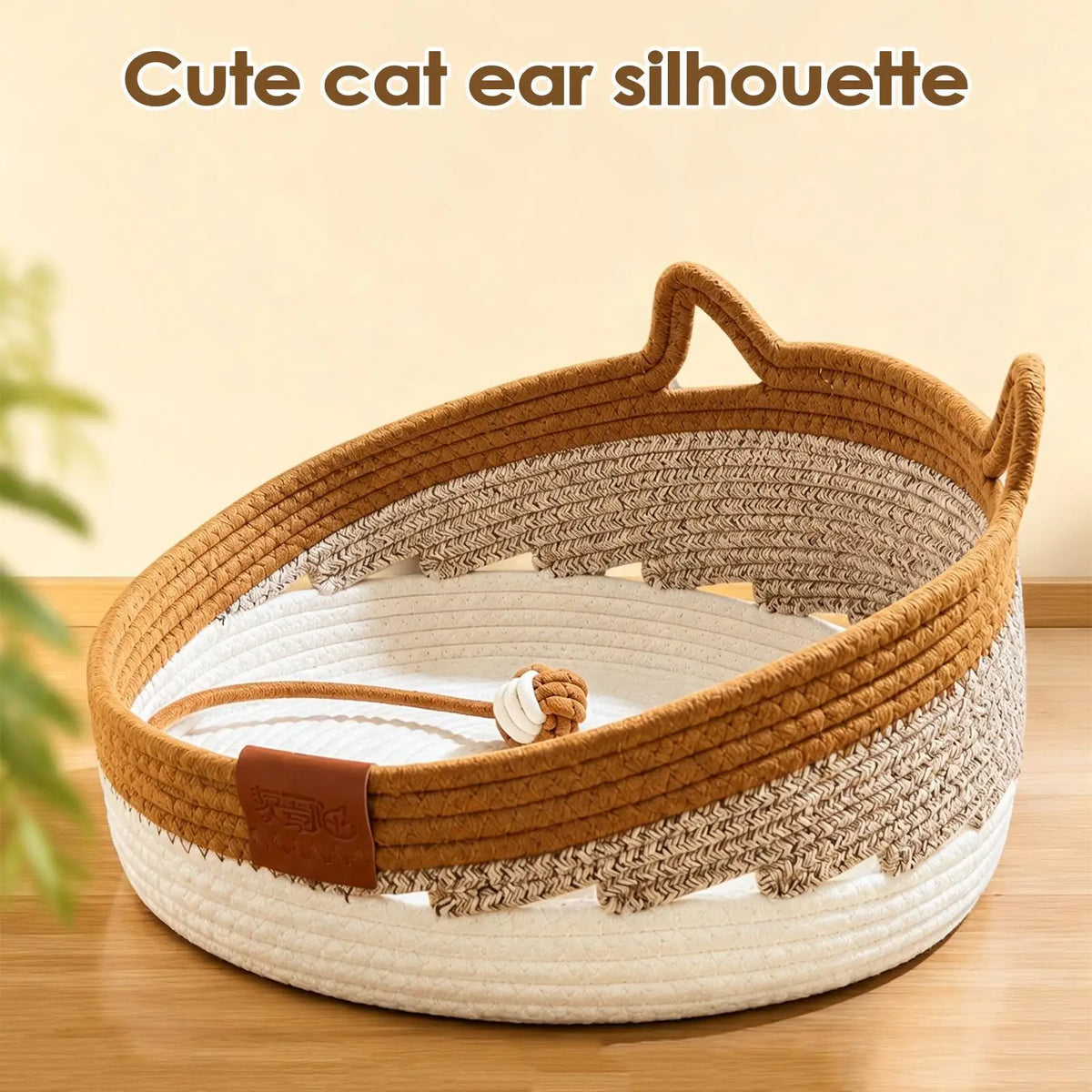 Furiva Woven Cat Scratcher Bed with Toy Ball - product image 2