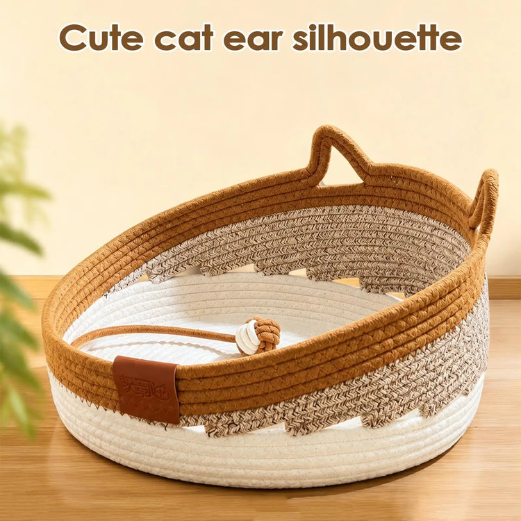 Furiva Woven Cat Scratcher Bed with Toy Ball - product image 2