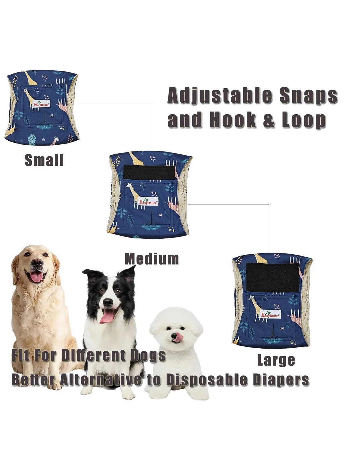 Furiva Washable Male Dog Belly Bands – 2 Pack - product image 4