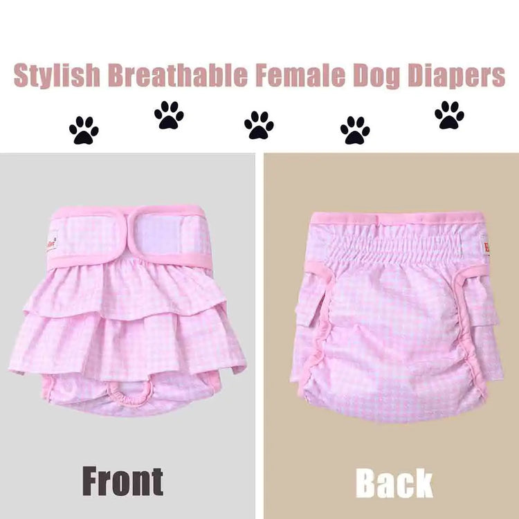 Furiva Washable Houndstooth Female Dog Diaper - product image 5