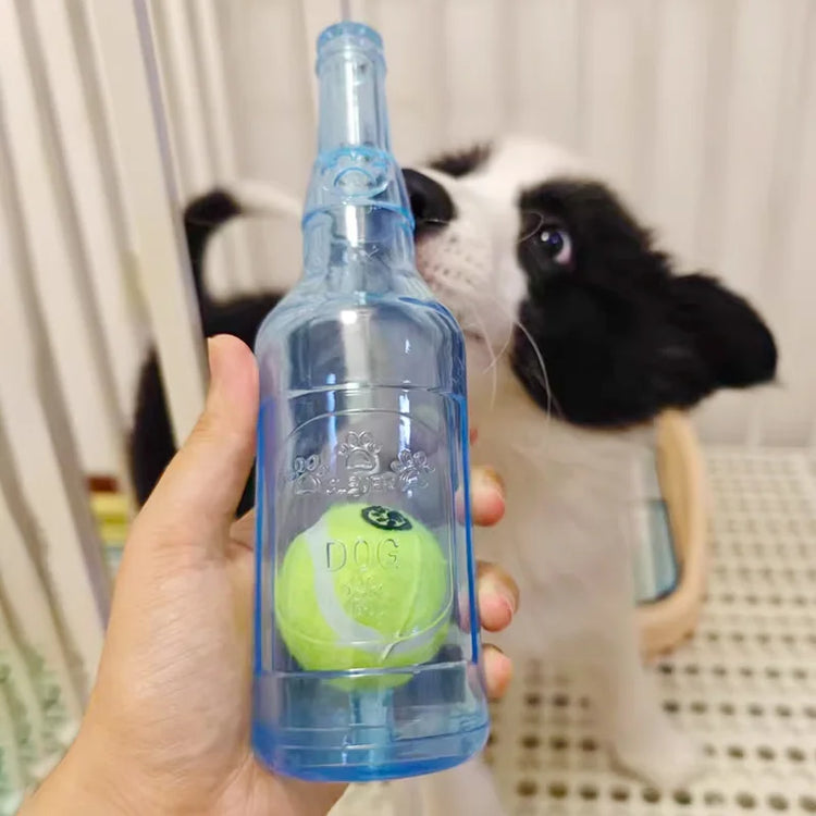 Furiva Bottle-Shaped Squeaky Dog Toy with Tennis Ball - product image 3