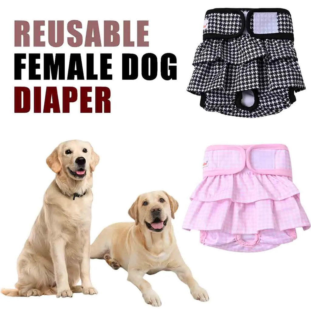 Furiva Washable Houndstooth Female Dog Diaper - product image 3