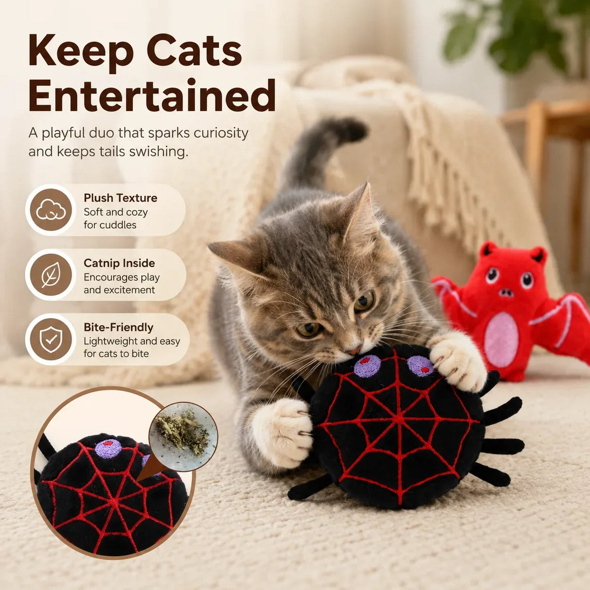 Furiva Pumpkin Catnip Plush Toy Set (2-Pack) from Furiva Pets