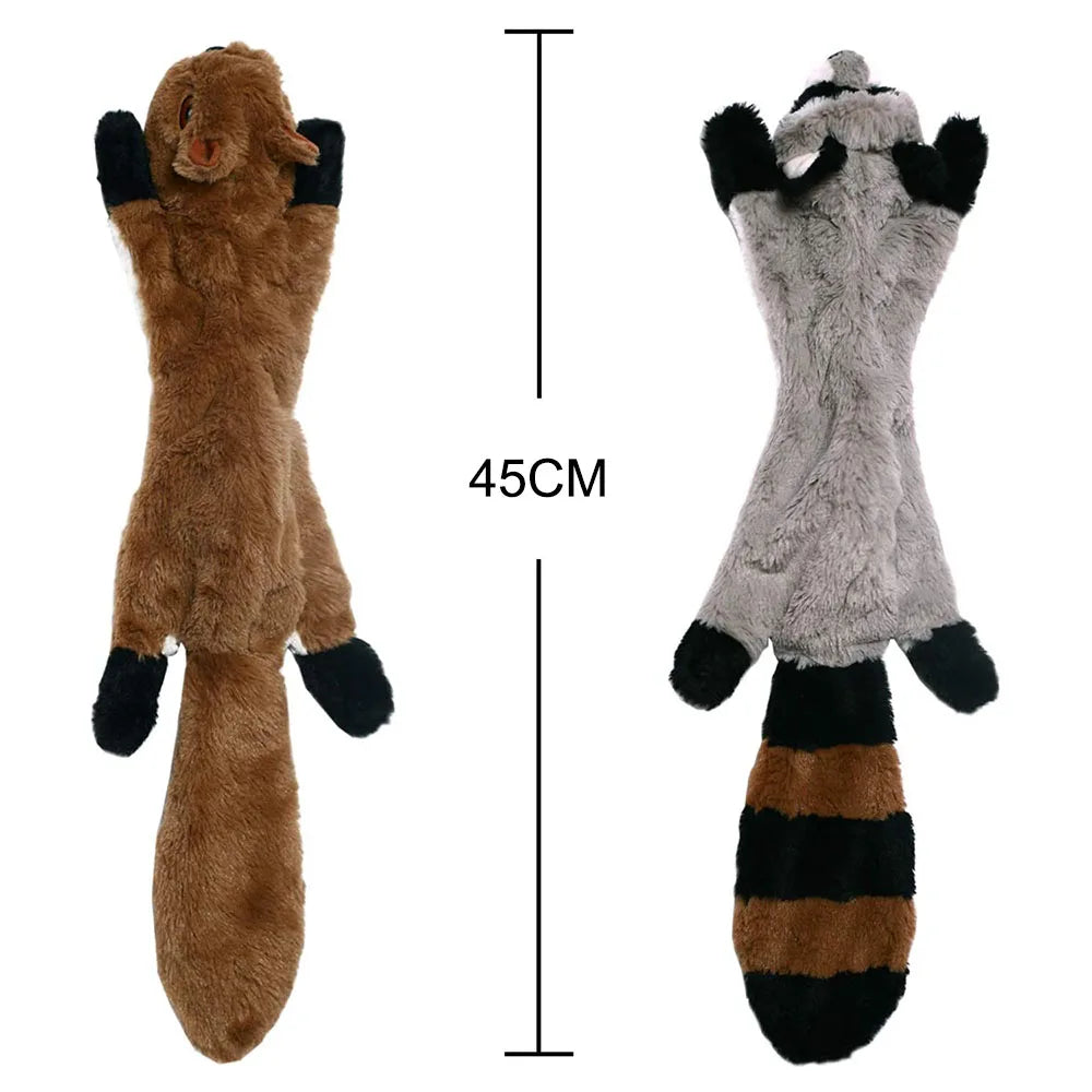 Squirrel and raccoon toy length guide, approximately 45 cm