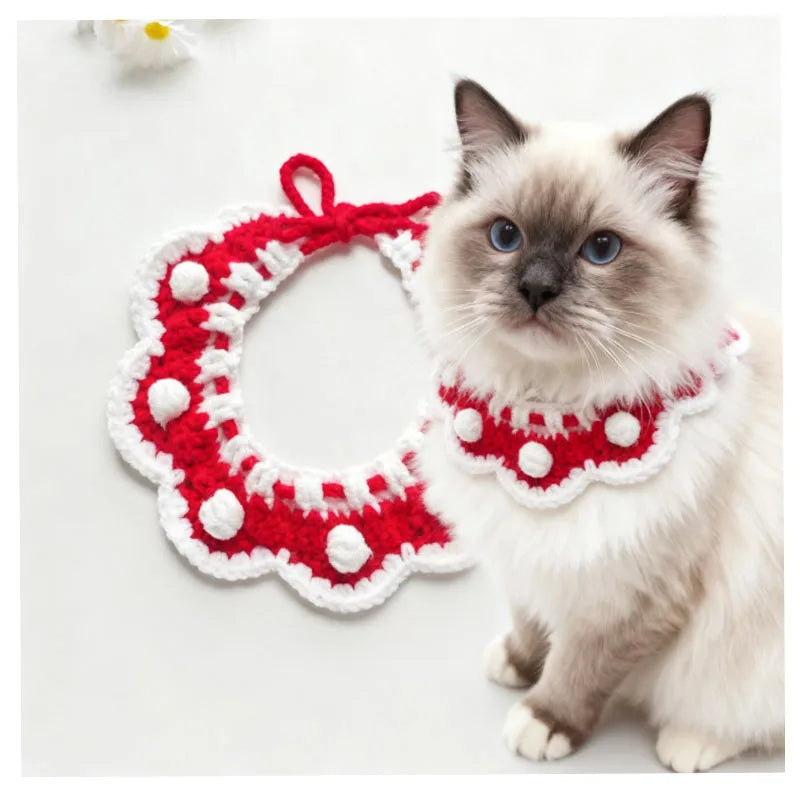 Furiva Knit Bow Christmas Pet Scarf - product image 2