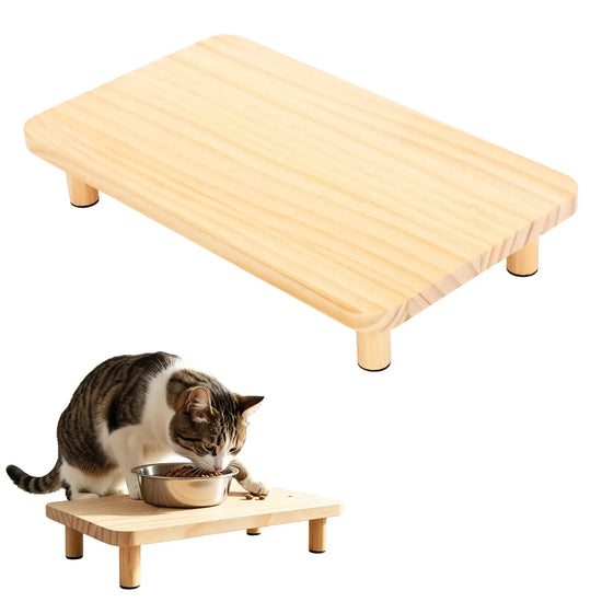Furiva Wooden Raised Platform for Automatic Pet Feeders from Furiva Pets