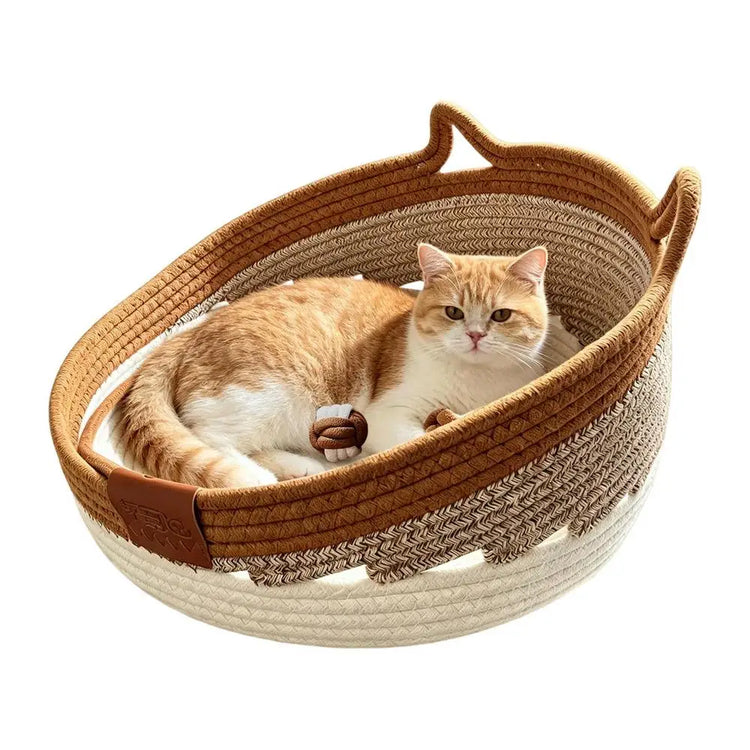 Furiva Woven Cat Scratcher Bed with Toy Ball - product image 8