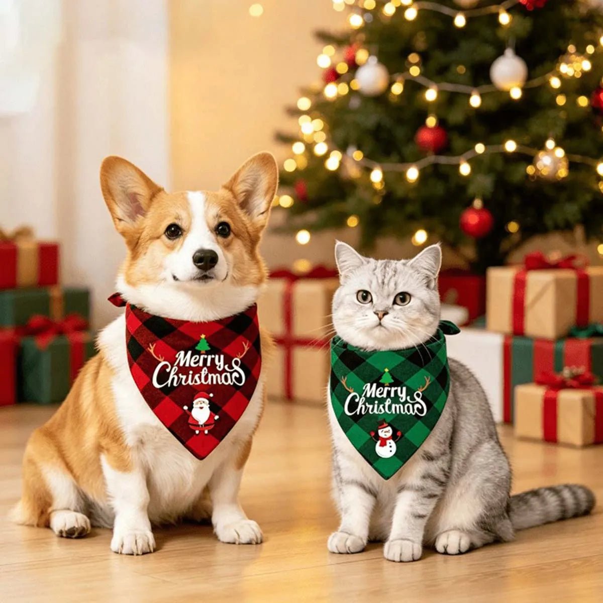 Furiva Plaid Christmas Pet Bandana - product image 4