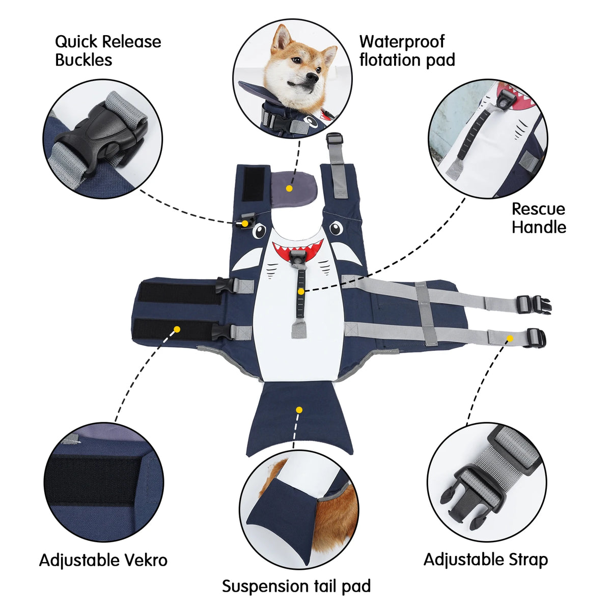 Furiva Dog Life Jacket with Rescue Handle - product image 4