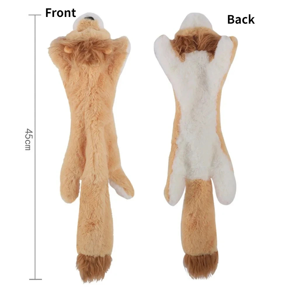 Long lion dog toy front and back, approximately 45 cm