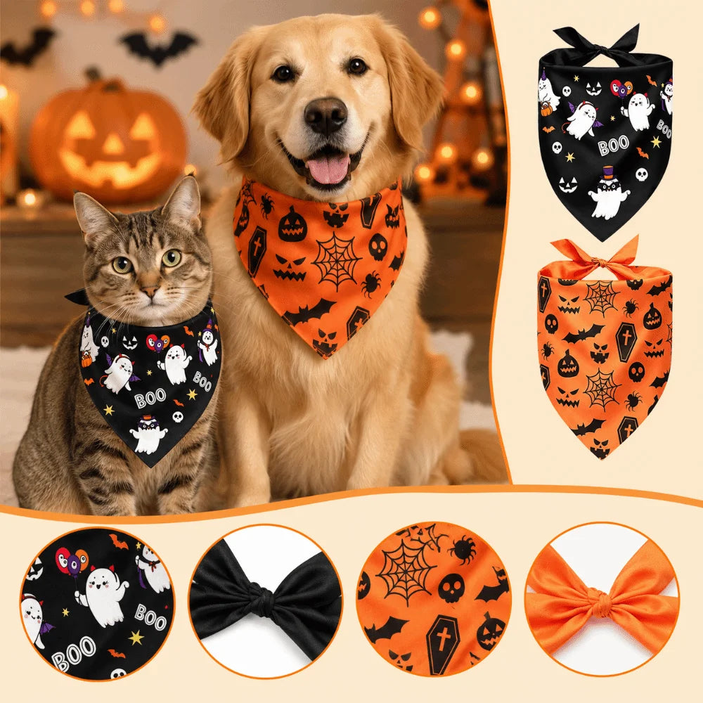 Furiva Halloween Ghost & Pumpkin Pet Bandana - product image 5