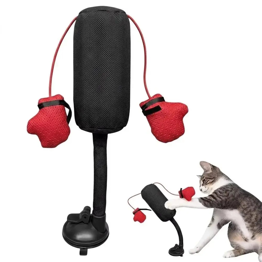 Furiva Springcat boxing toy with suction base for endless play and fun for cats