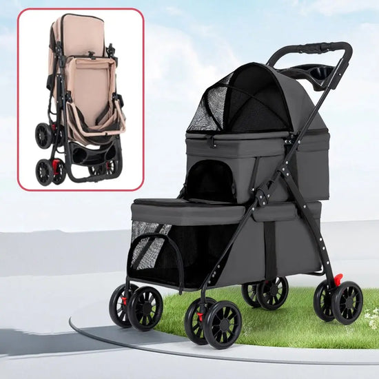 Furiva Double Pet Stroller with Lockable Wheels from Furiva Pets
