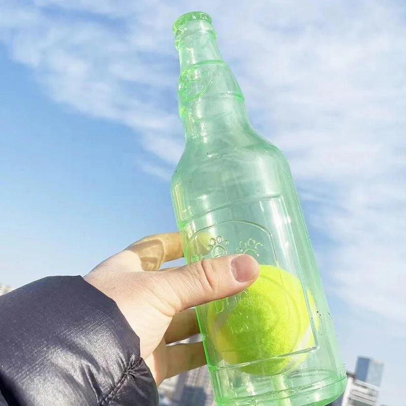 Furiva Bottle-Shaped Squeaky Dog Toy with Tennis Ball - product image 7