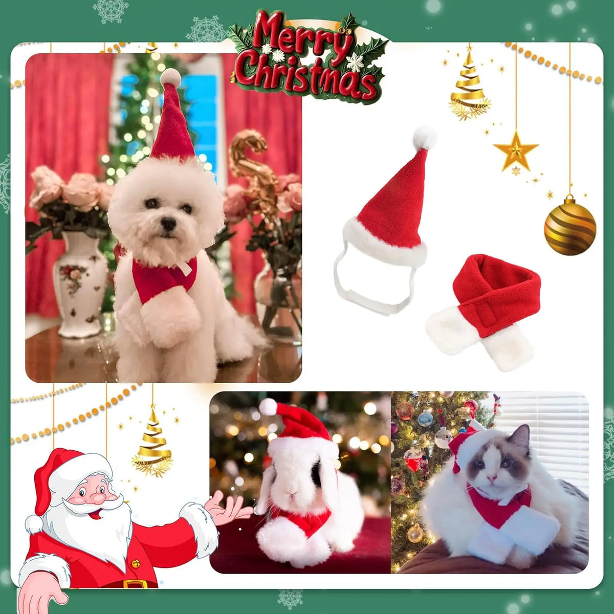 Furiva Santa Hat & Scarf Pet Set - product image 5