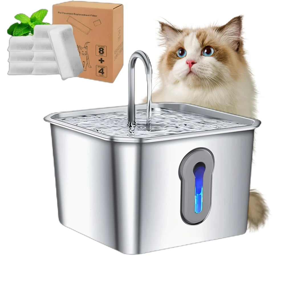 Furiva 4L Stainless Steel Pet Water Fountain from Furiva Pets