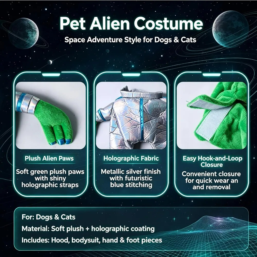 Furiva Alien Pet Costume & Hat Set - product image 3