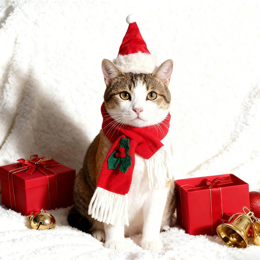 Furiva Christmas Pet Hat & Scarf Set from Furiva Pets