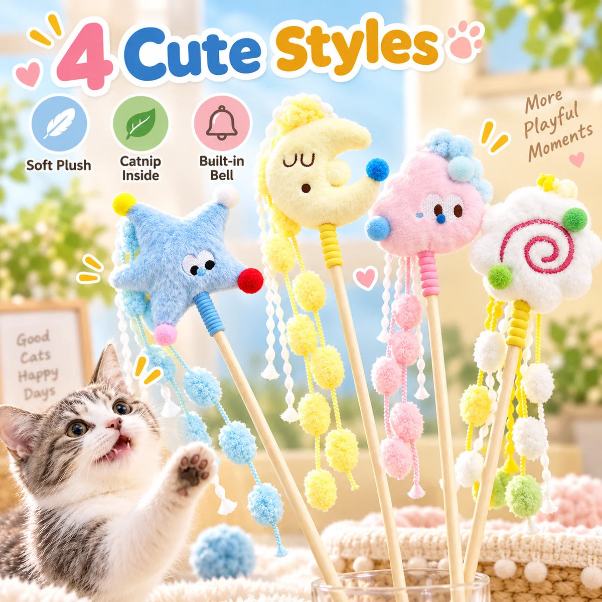 Furiva Catnip Plush Teaser Wand - product image 5