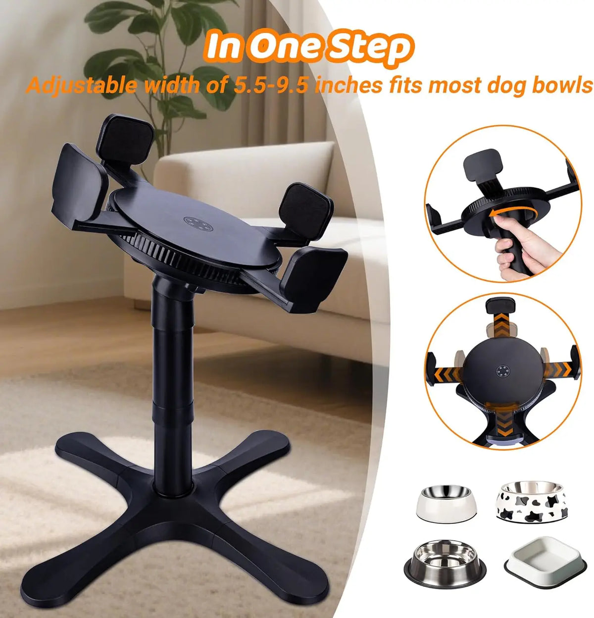 Furiva 3-Height Tilted Dog Bowl Stand - product image 5