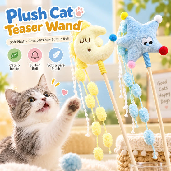 Furiva Catnip Plush Teaser Wand from Furiva Pets