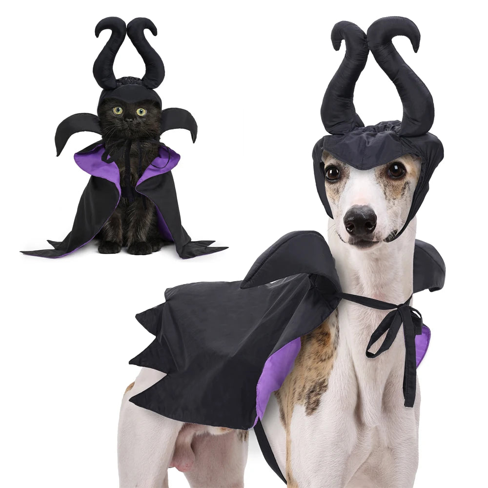 Furiva Black & Purple Villain Pet Cape Set from Furiva Pets