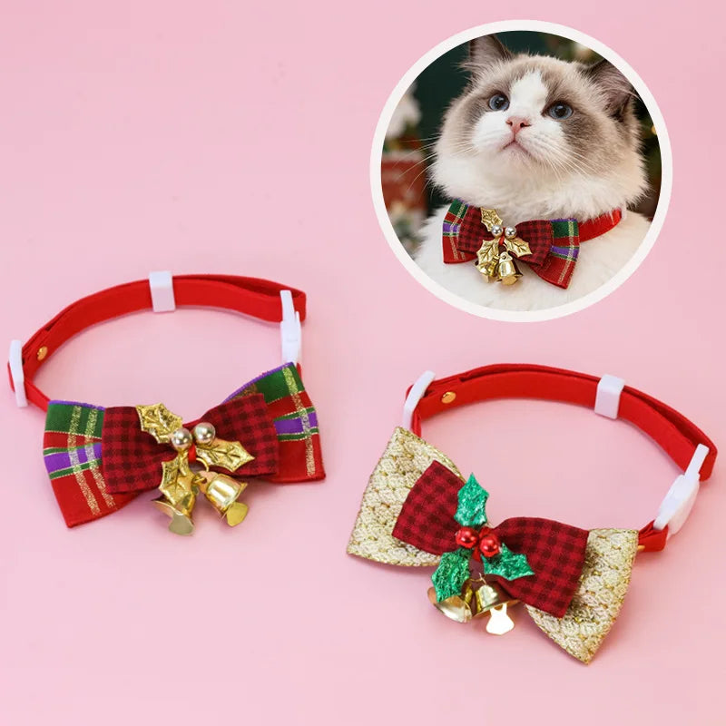 Furiva Christmas Bow Tie Bell Collar - product image 4