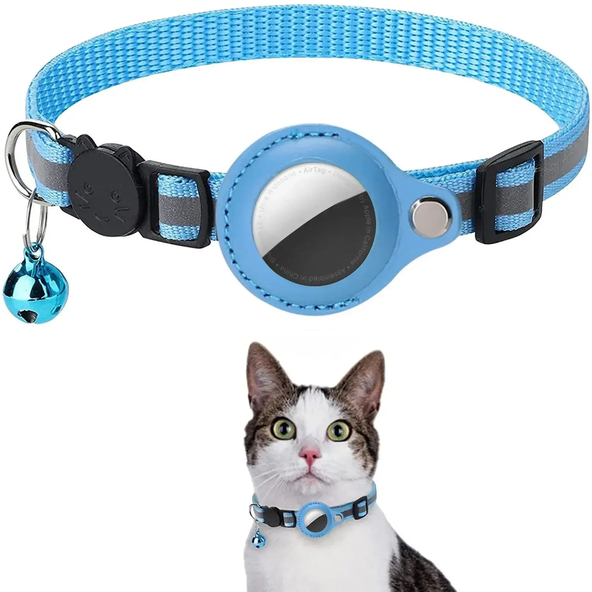 Reflective cat collar with AirTag holder – Furiva Pets
