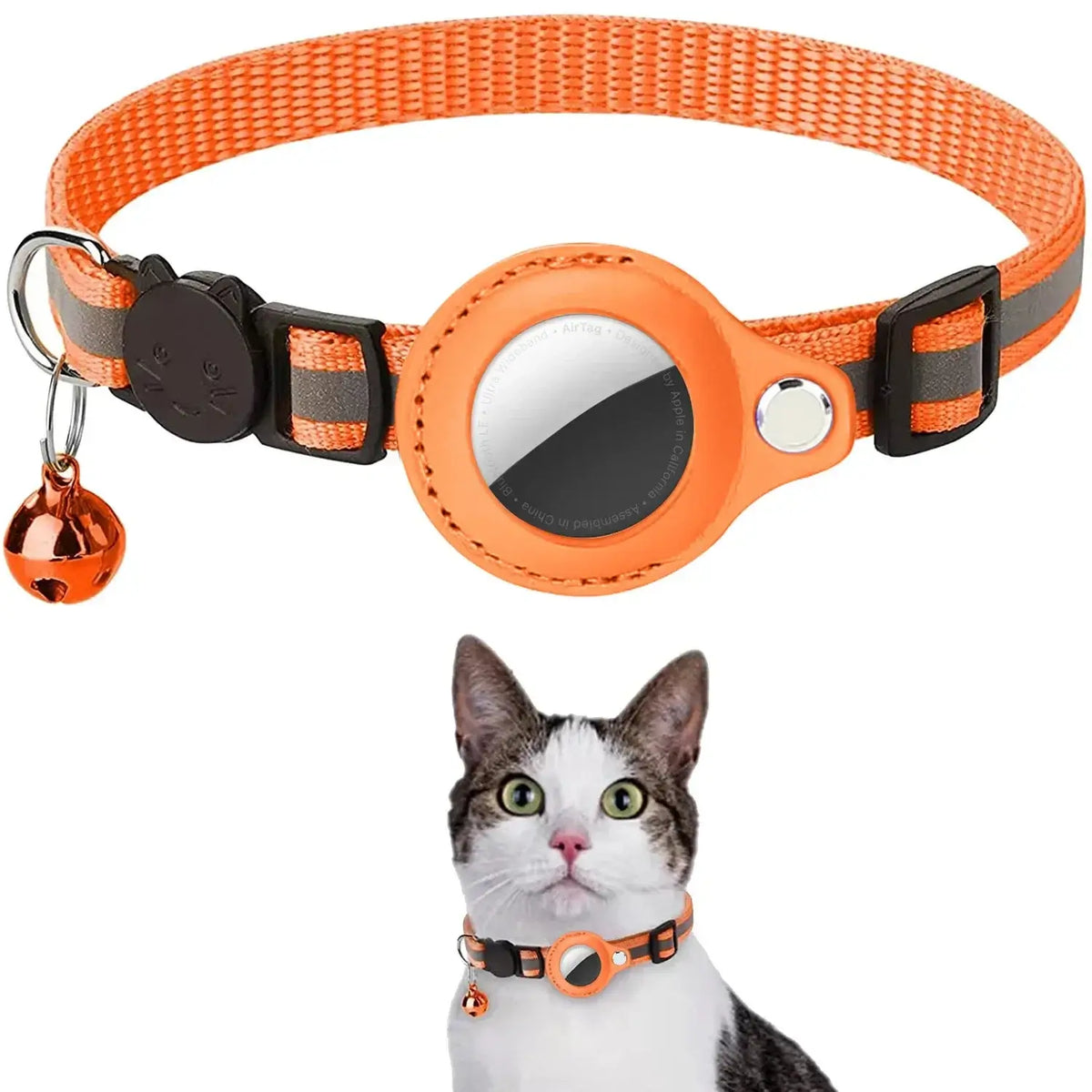 Reflective cat collar with AirTag holder – Furiva Pets