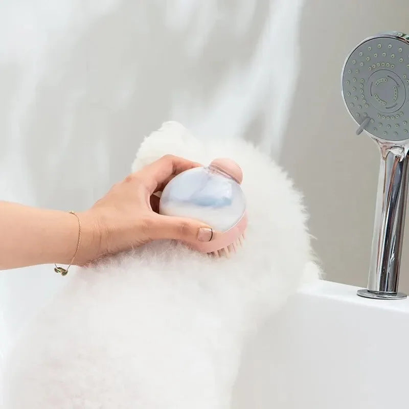 Furiva Long-Hair Pet Bath Brush with Shampoo Dispenser - product image 3