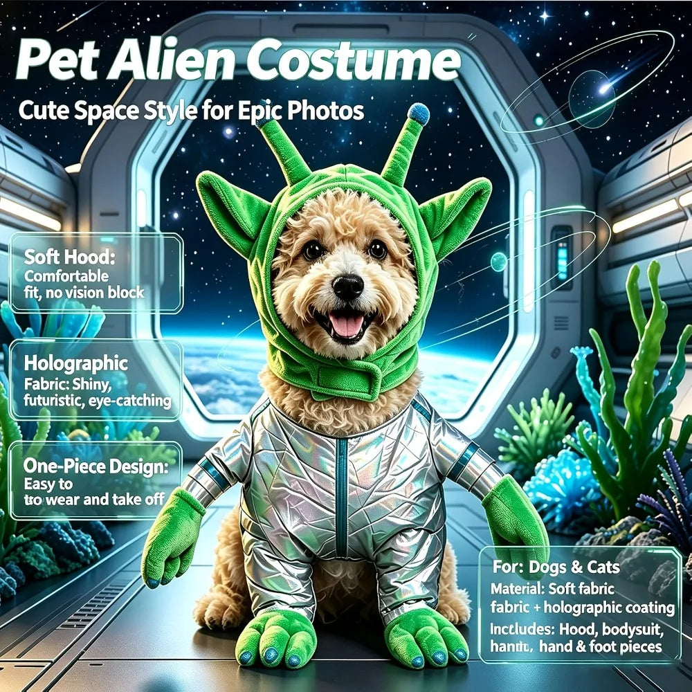 Furiva Alien Pet Costume & Hat Set - product image 2